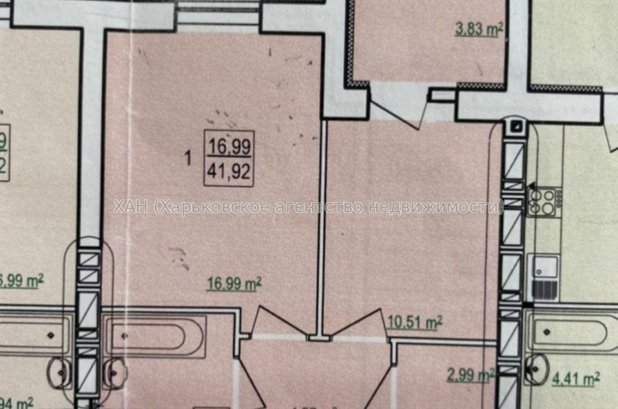 Продам квартиру, Шевченко ул. , 1  ком., 44 м², без внутренних работ 