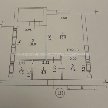 Продам квартиру, Шевченко ул. , 1 кім., 44 м², без внутренних работ 