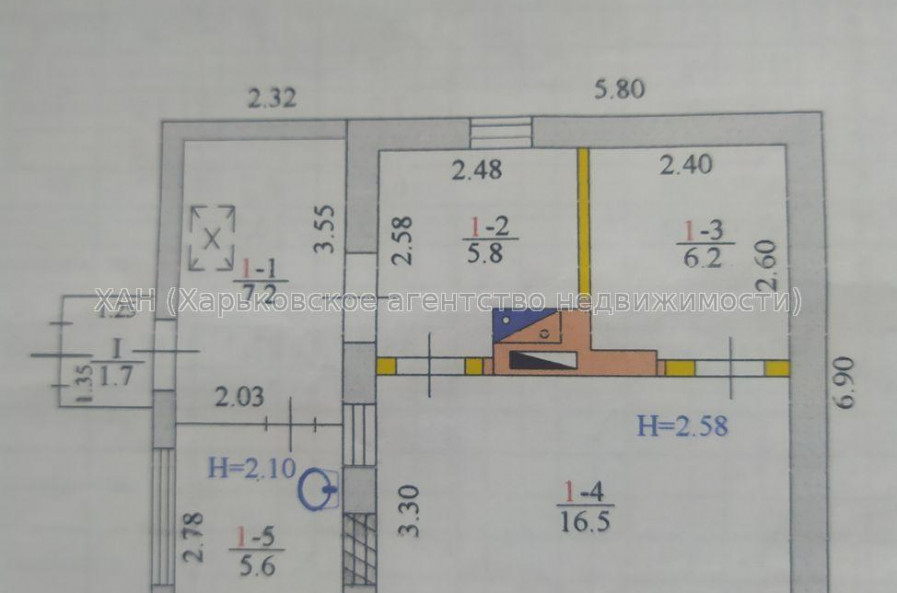 Продам дом, Новочеркасский пер. , 45 м², 7 сот., косметический ремонт 