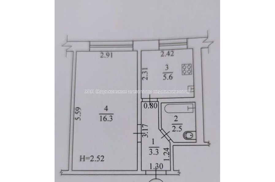 Продам квартиру, 1 кім., 27.70 м², косметический ремонт 