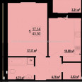 Продам квартиру, Шевченко ул. , 1 кім., 43.10 м², без внутренних работ 