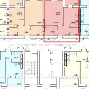 Продам квартиру, Шевченко ул. , 1 кім., 43.10 м², без внутренних работ 