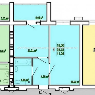 Продам квартиру, Полтавский Шлях ул. , 1  ком., 40 м², без внутренних работ 