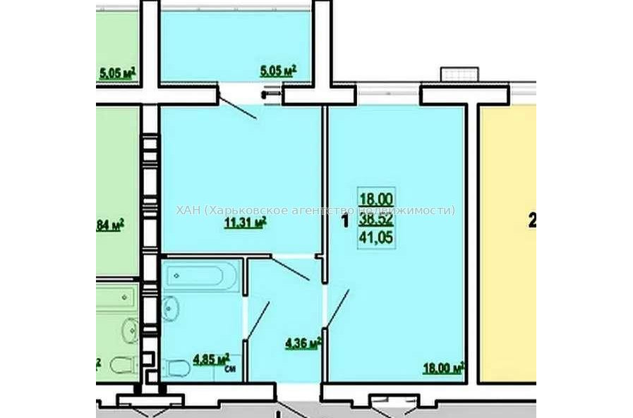 Продам квартиру, Полтавский Шлях ул. , 1  ком., 40 м², без внутренних работ 