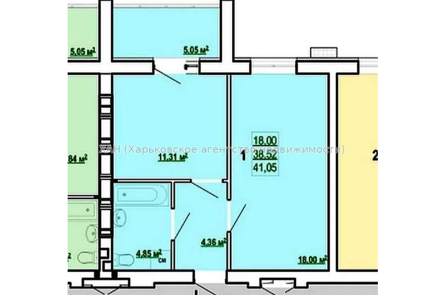 Продам квартиру, Полтавский Шлях ул. , 1  ком., 40 м², без внутренних работ 