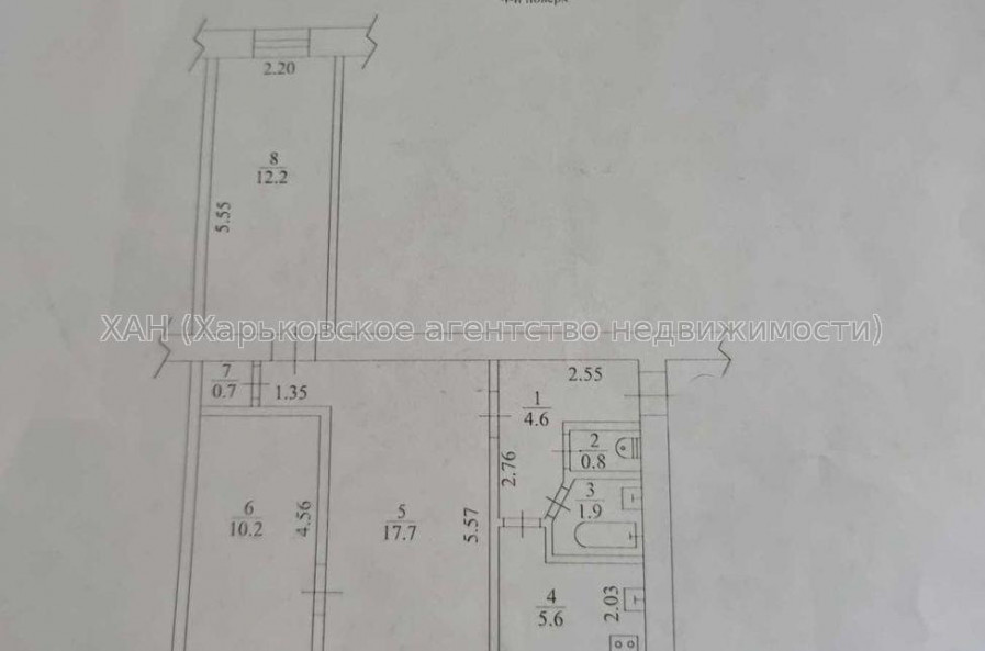 Продам квартиру, Харьковских Дивизий ул. , 3  ком., 54 м², советский ремонт 