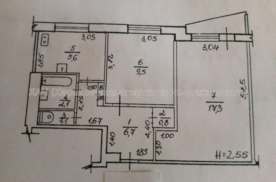 Продам квартиру, Холодногорская ул. , 2  ком., 46.50 м², косметический ремонт 