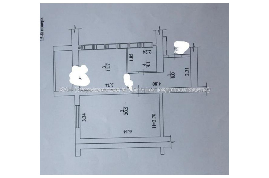 Продам квартиру, Елизаветинская ул. , 1 кім., 45 м², без внутренних работ 