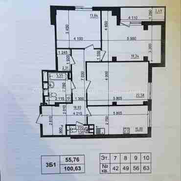 Продам квартиру, Льва Ландау просп. , 3 кім., 100 м², без внутренних работ 