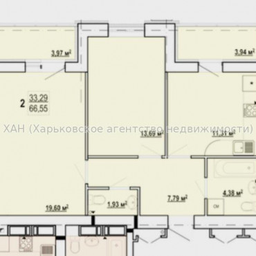 Продам квартиру, Шевченко ул. , 2  ком., 66 м², без внутренних работ 