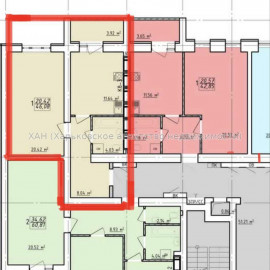 Продам квартиру, Лисаветинская ул. , 1  ком., 46.08 м², без внутренних работ