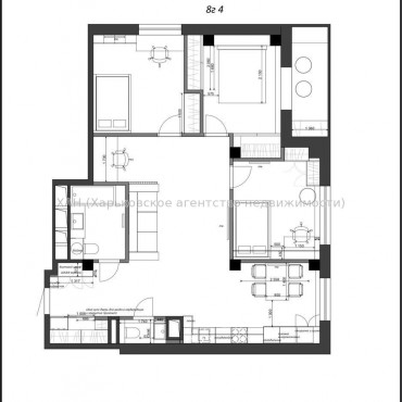 Продам квартиру, Льва Ландау просп. , 3  ком., 93 м², без внутренних работ 