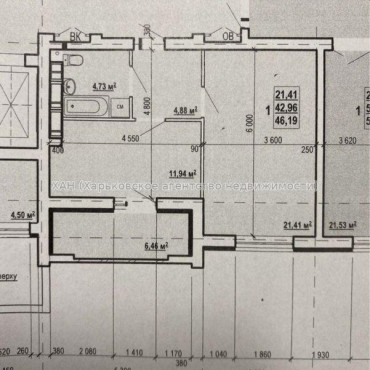 Продам квартиру, Шевченковский пер. , 1 кім., 47 м², без отделочных работ 