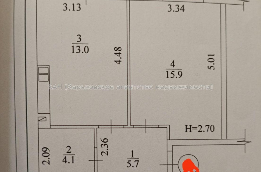 Продам квартиру, Мира ул. , 1 кім., 41 м², без внутренних работ 