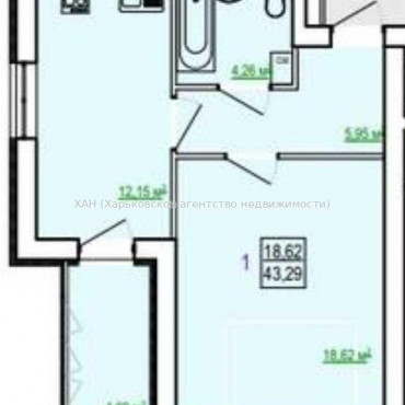 Продам квартиру, Полтавский Шлях ул. , 184 , 1  ком., 44 м², без внутренних работ 