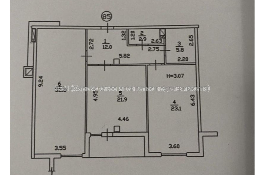 Продам квартиру, Динамовская ул. , 3  ком., 103.30 м², без отделочных работ 