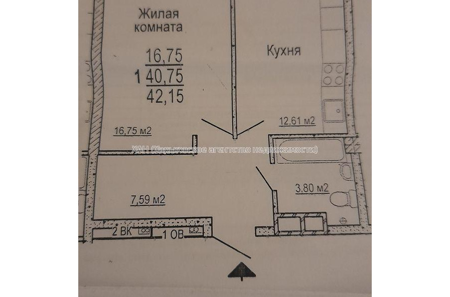 Продам квартиру, Гвардейцев Широнинцев ул. , 1 кім., 43 м², без внутренних работ 