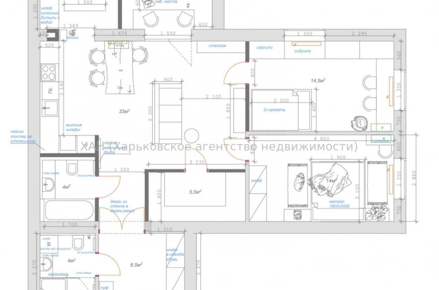 Продам квартиру, Мира ул. , 3  ком., 82 м², авторский дизайн 