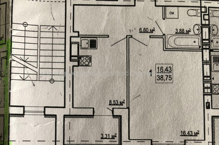 Продам квартиру, Шевченко ул. , 1  ком., 39.40 м², без внутренних работ 