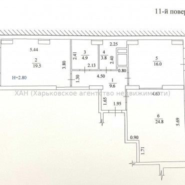 Продам квартиру, Победы просп. , 2  ком., 82.70 м², без внутренних работ 