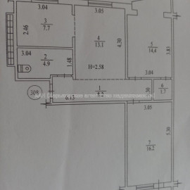 Продам квартиру, Ахсарова Энвера ул. , 3 кім., 67.30 м², без отделочных работ