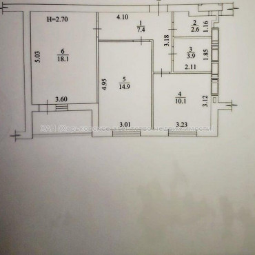 Продам квартиру, Шевченко ул. , 2 кім., 60.90 м², без внутренних работ 