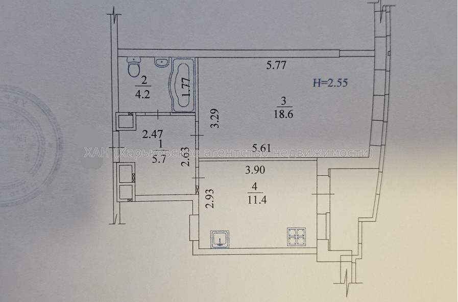 Продам квартиру, Гвардейцев Широнинцев ул. , 1  ком., 43.40 м², без внутренних работ 
