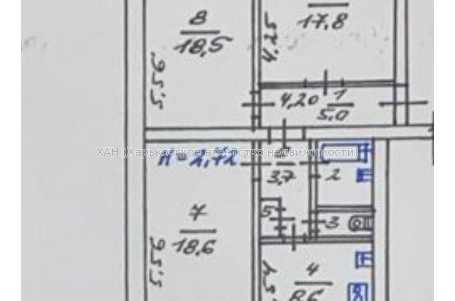 Продам квартиру, Науки просп. , 3 кім., 78 м², без ремонта 