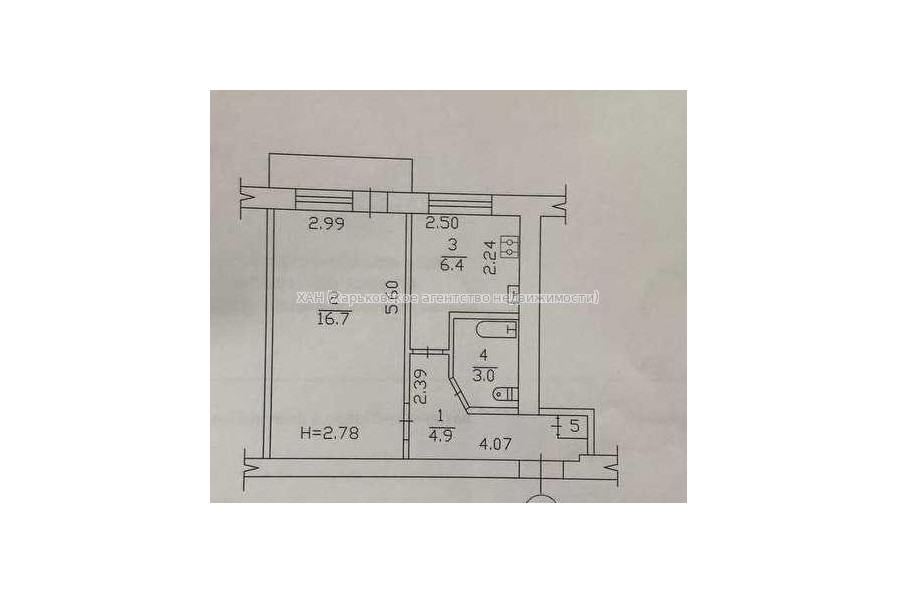 Продам квартиру, Косарева ул. , 1 кім., 33.20 м², косметический ремонт 