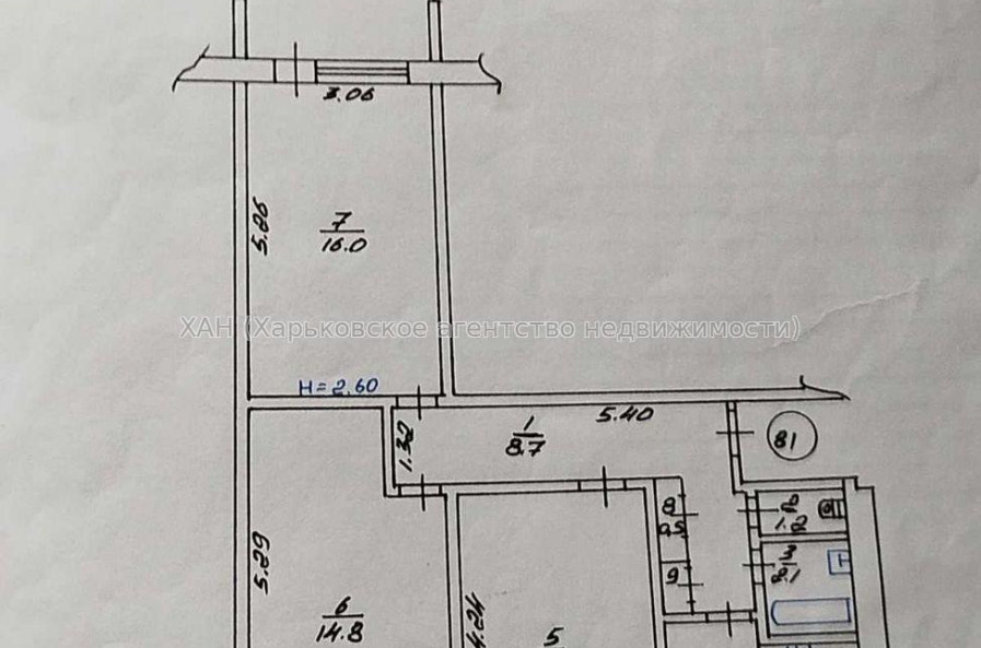 Продам квартиру, Непокоренных ул. , 3  ком., 66 м², советский ремонт 