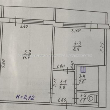 Продам нежилую недвижимость, офис в многоквартирном доме , 1  ком., 33.60 м², без ремонта 