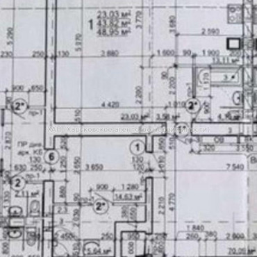 Продам квартиру, Героев Харькова просп. , 1 кім., 48.95 м², без внутренних работ 