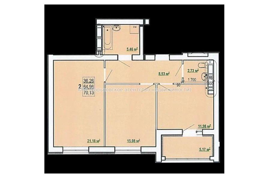Продам квартиру, Победы просп. , 2  ком., 67 м², без отделочных работ 