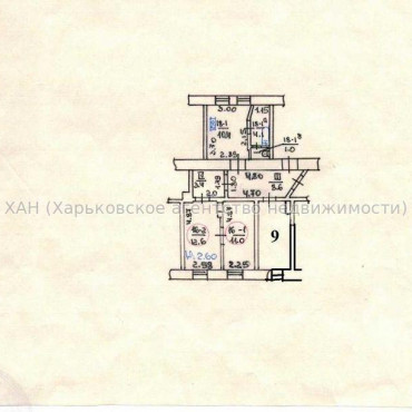 Продам квартиру, Фейербаха площ. , 3 кім., 50 м², советский ремонт 