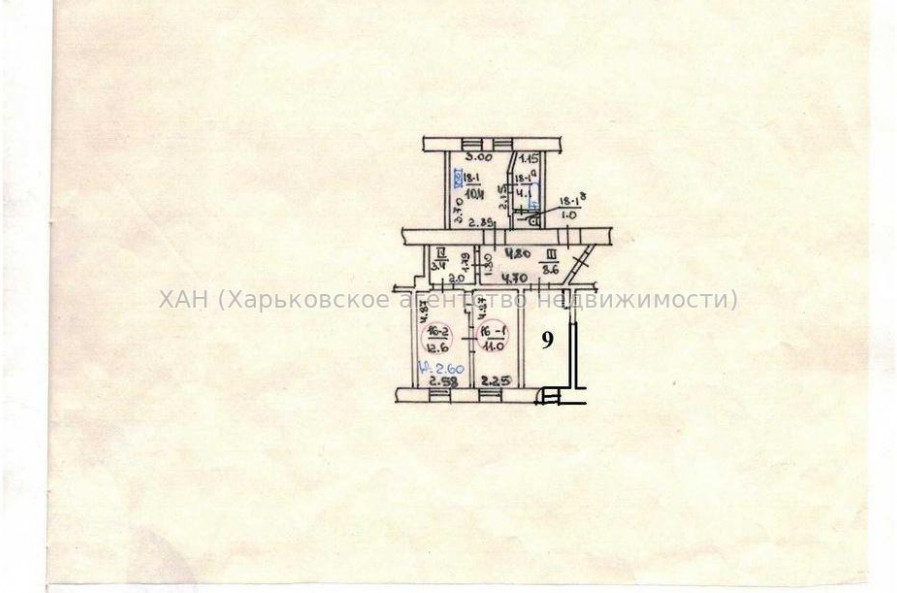 Продам квартиру, Фейербаха площ. , 3  ком., 50 м², советский ремонт 