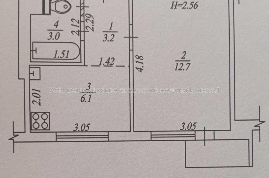 Продам квартиру, Молочная ул. , 1 кім., 27 м², советский ремонт 