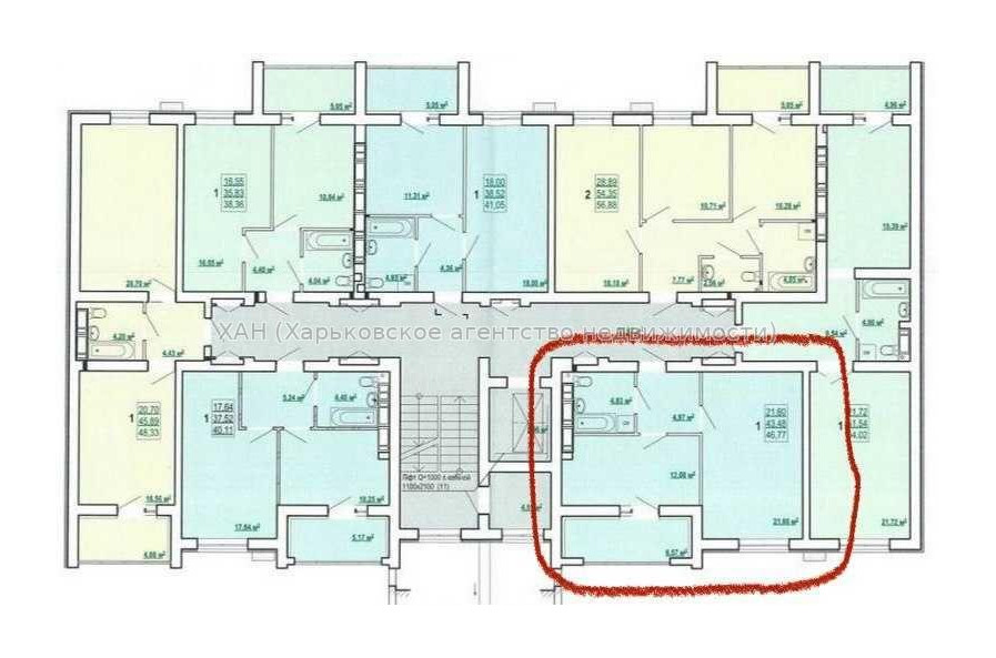Продам квартиру, Полтавский Шлях ул. , 1  ком., 46.76 м², без ремонта 