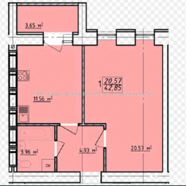 Продам квартиру, Заливная ул. , 1 кім., 43 м², без внутренних работ 