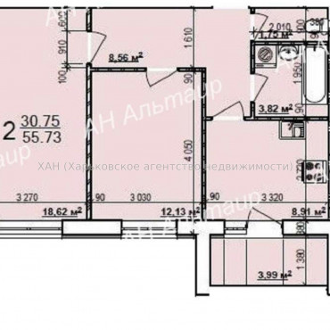 Продам квартиру, Мира ул. , 2 кім., 56 м², без внутренних работ 
