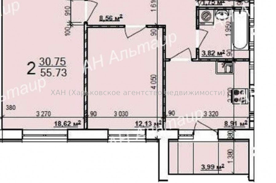 Продам квартиру, Мира ул. , 2  ком., 56 м², без внутренних работ 
