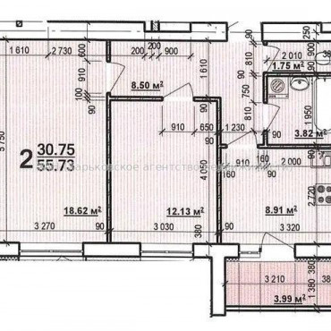 Продам квартиру, Мира ул. , 2  ком., 56 м², без внутренних работ 