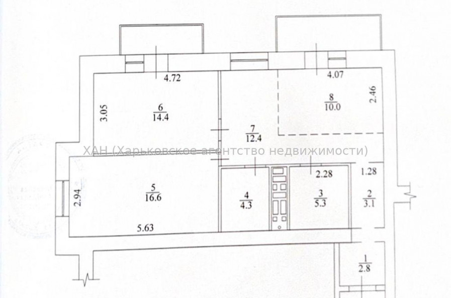 Продам квартиру, Полтавский Шлях ул. , 3  ком., 76 м², без внутренних работ 