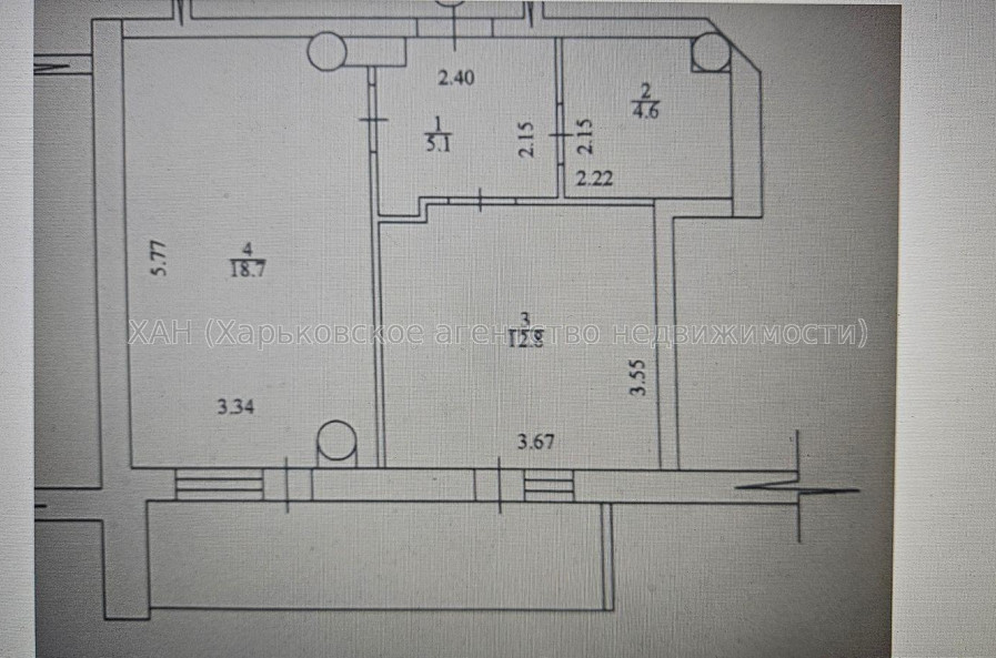 Продам квартиру, Аэрокосмический пр. , 1 кім., 46 м², капитальный ремонт 
