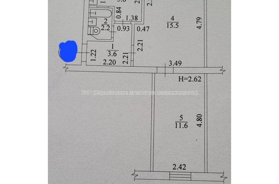 Продам квартиру, Отакара Яроша ул. , 15 , 2 кім., 42 м², советский ремонт 