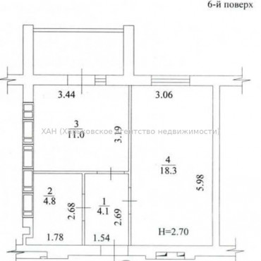 Продам квартиру, Полтавский Шлях ул. , 1 кім., 40.70 м², без внутренних работ 