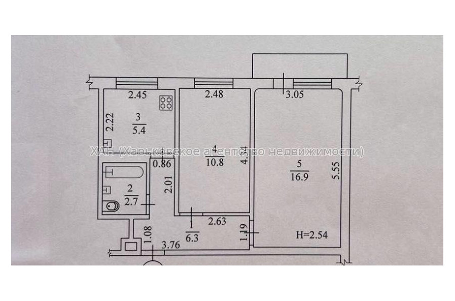 Продам квартиру, Жасминовый б-р , 2  ком., 44.30 м², косметический ремонт 