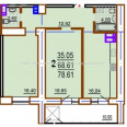 Продам квартиру, Шекспира пер. , 2  ком., 79.38 м², без внутренних работ 