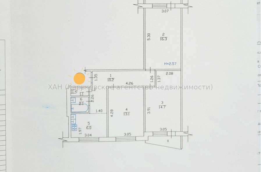 Продам квартиру, 3  ком., 68 м², советский ремонт 