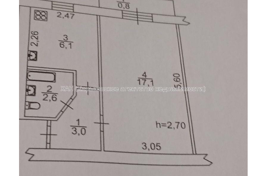 Продам квартиру, 1  ком., 30 м², советский ремонт 
