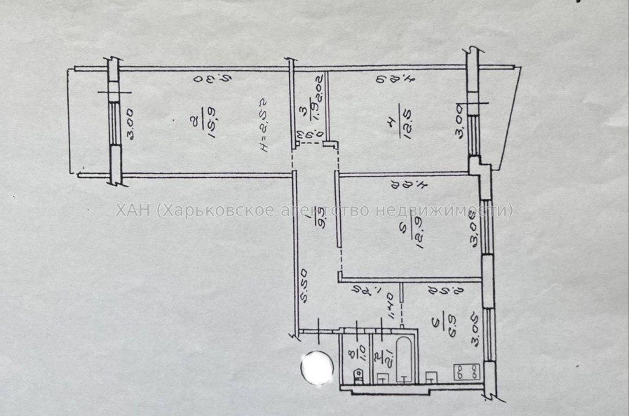 Продам квартиру, Леся Сердюка ул. , 3 кім., 64.90 м², советский ремонт 